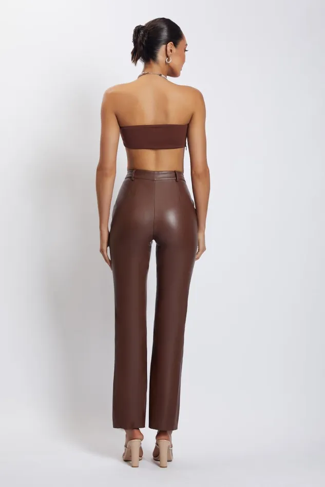 Meshki Crop Tops Lea Diamante Chain Halter Neck Crop Top 8211 Chocolate Chocolate 8211 Women Meshki Crop Tops Lea Diamante Chain Halter Neck Crop Top 8211 Chocolate Chocolate 8211 Women