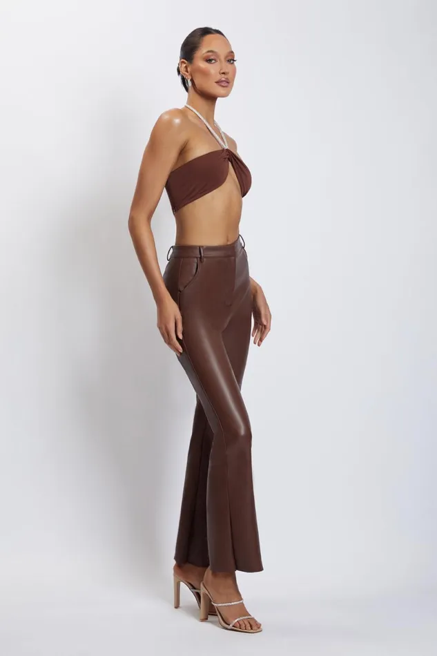 Meshki Crop Tops Lea Diamante Chain Halter Neck Crop Top 8211 Chocolate Chocolate 8211 Women Meshki Crop Tops Lea Diamante Chain Halter Neck Crop Top 8211 Chocolate Chocolate 8211 Women