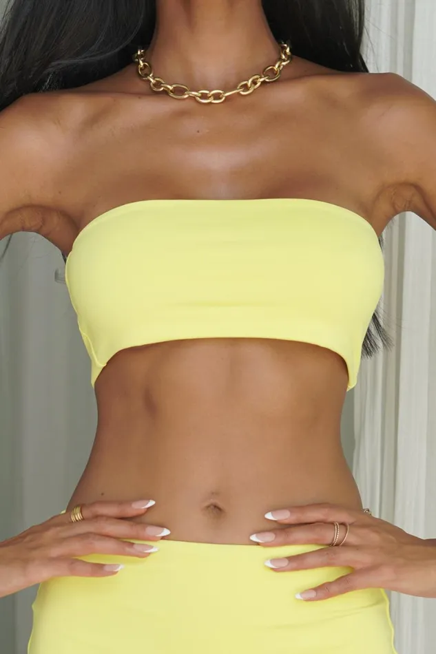 Meshki Crop Tops Mackenzie Bandeau 8211 Yellow Yellow 8211 Women