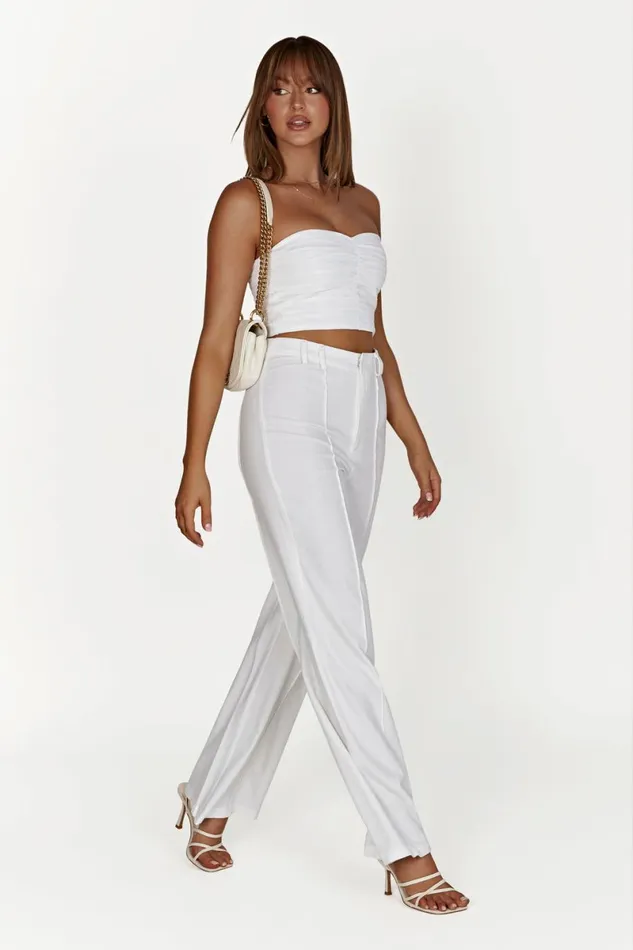 Meshki Crop Tops Mckenna Gathered Linen Top 8211 White White 8211 Women Meshki Crop Tops Mckenna Gathered Linen Top 8211 White White 8211 Women