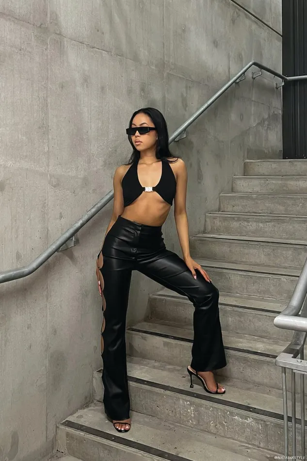Meshki Crop Tops Nicole Halter Crop Top 8211 Black Black 8211 Women