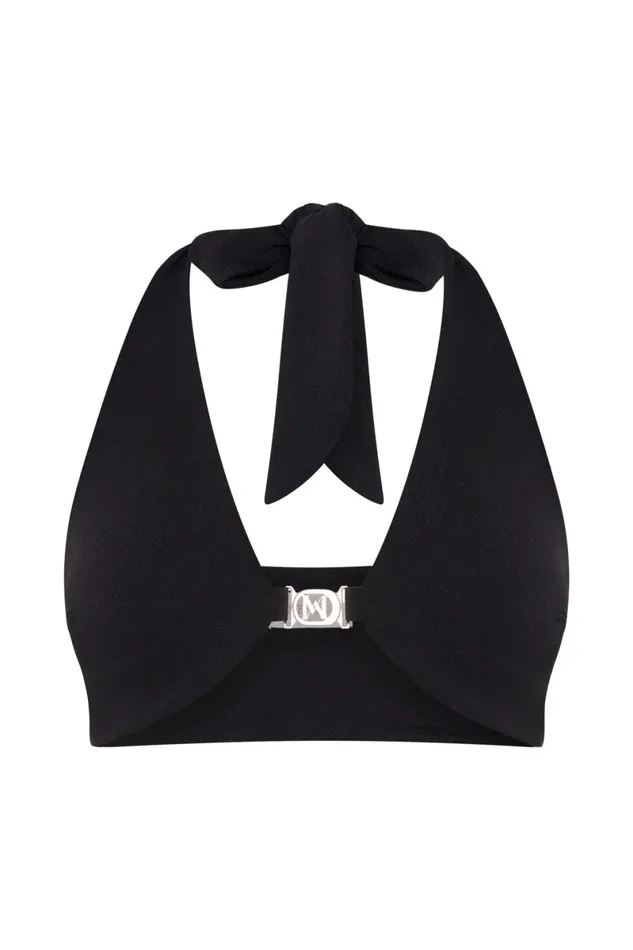Meshki Crop Tops Nicole Halter Crop Top 8211 Black Black 8211 Women Meshki Crop Tops Nicole Halter Crop Top 8211 Black Black 8211 Women