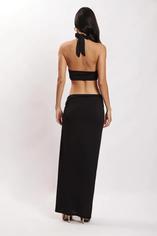 Meshki Crop Tops Nicole Halter Crop Top 8211 Black Black 8211 Women Meshki Crop Tops Nicole Halter Crop Top 8211 Black Black 8211 Women