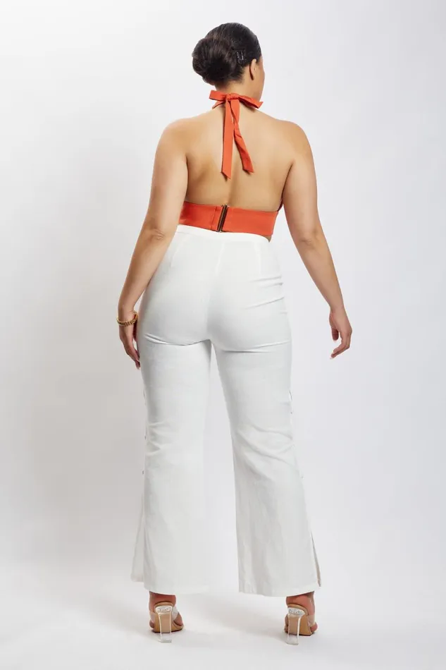Meshki Crop Tops Piper Halter Neck Linen Crop Top 8211 Terracotta Terracotta 8211 Women Meshki Crop Tops Piper Halter Neck Linen Crop Top 8211 Terracotta Terracotta 8211 Women