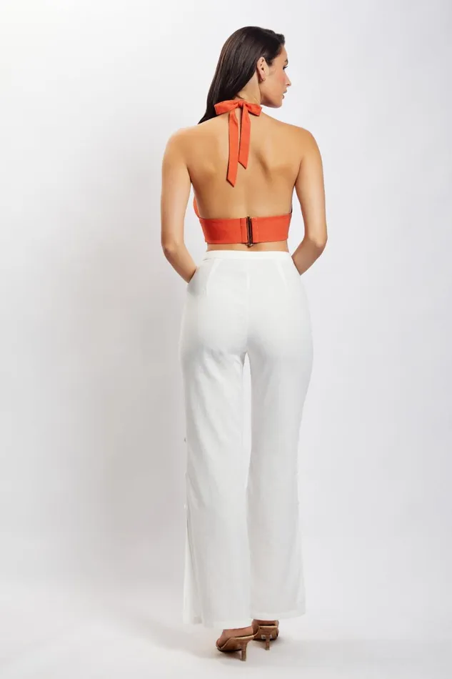 Meshki Crop Tops Piper Halter Neck Linen Crop Top 8211 Terracotta Terracotta 8211 Women Meshki Crop Tops Piper Halter Neck Linen Crop Top 8211 Terracotta Terracotta 8211 Women