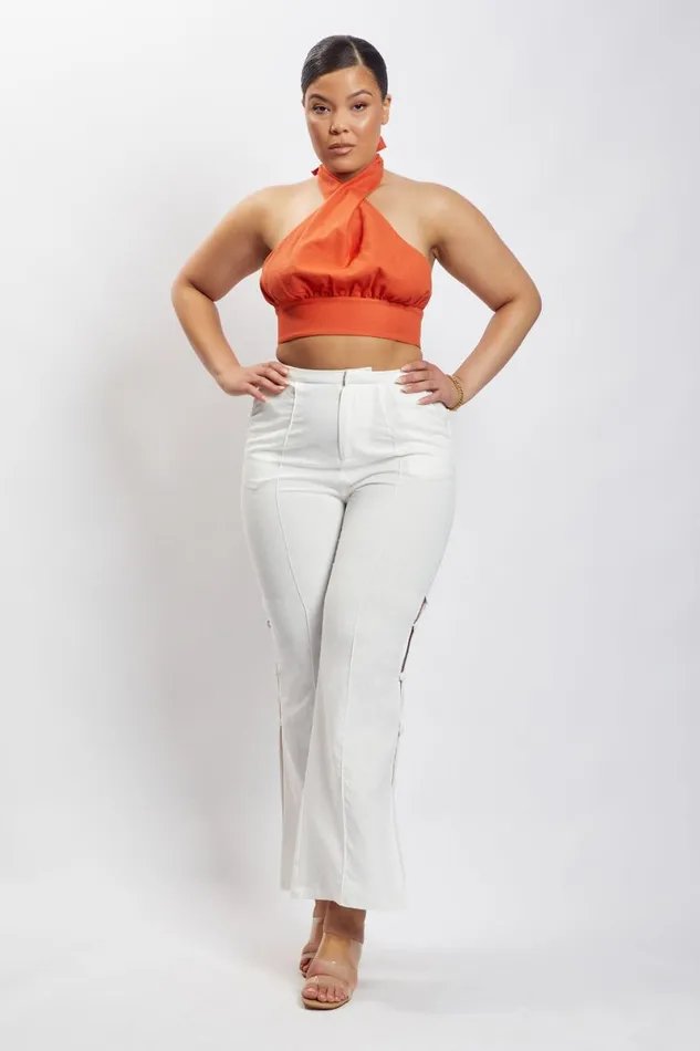 Meshki Crop Tops Piper Halter Neck Linen Crop Top 8211 Terracotta Terracotta 8211 Women Meshki Crop Tops Piper Halter Neck Linen Crop Top 8211 Terracotta Terracotta 8211 Women