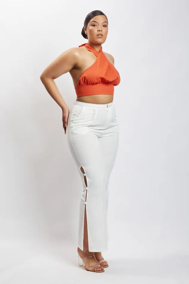 Meshki Crop Tops Piper Halter Neck Linen Crop Top 8211 Terracotta Terracotta 8211 Women Meshki Crop Tops Piper Halter Neck Linen Crop Top 8211 Terracotta Terracotta 8211 Women