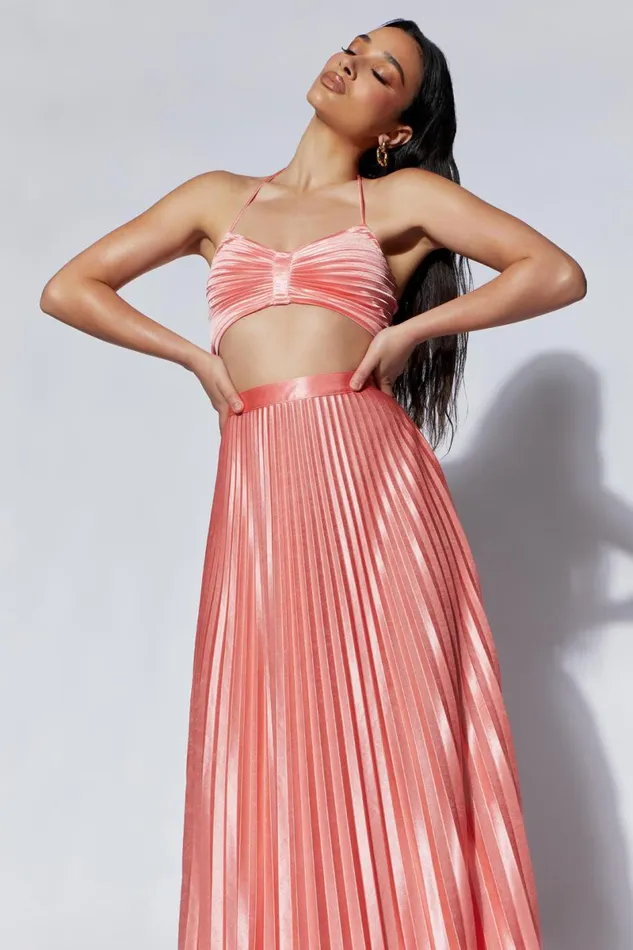 Meshki Crop Tops Shirin Pleated Halter Top 8211 Rosewater Rosewater 8211 Women Meshki Crop Tops Shirin Pleated Halter Top 8211 Rosewater Rosewater 8211 Women