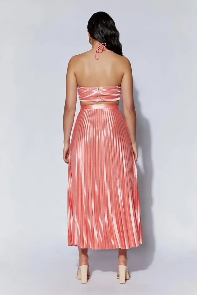 Meshki Crop Tops Shirin Pleated Halter Top 8211 Rosewater Rosewater 8211 Women Meshki Crop Tops Shirin Pleated Halter Top 8211 Rosewater Rosewater 8211 Women