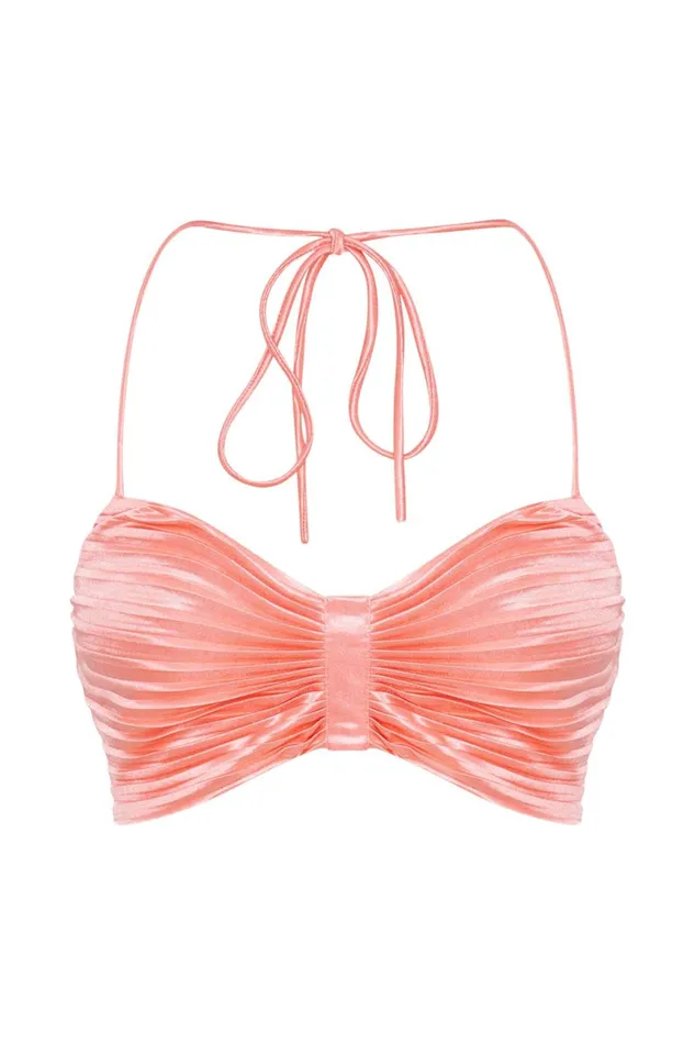 Meshki Crop Tops Shirin Pleated Halter Top 8211 Rosewater Rosewater 8211 Women Meshki Crop Tops Shirin Pleated Halter Top 8211 Rosewater Rosewater 8211 Women