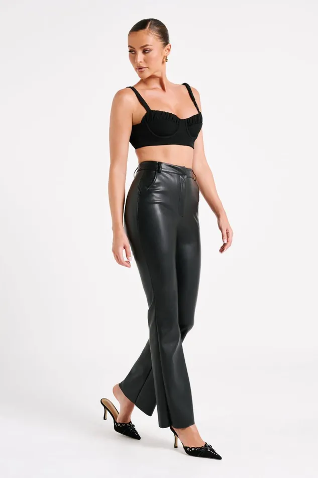 Meshki Crop Tops Zaira Cupped Crepe Crop Top 8211 Black Black 8211 Women
