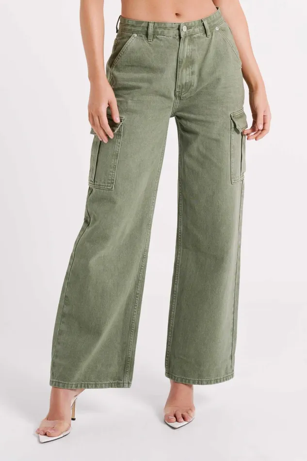Meshki Denim Jagger Relaxed Denim Jean 8211 Khaki Khaki 8211 Women