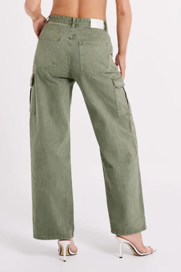 Meshki Denim Jagger Relaxed Denim Jean 8211 Khaki Khaki 8211 Women