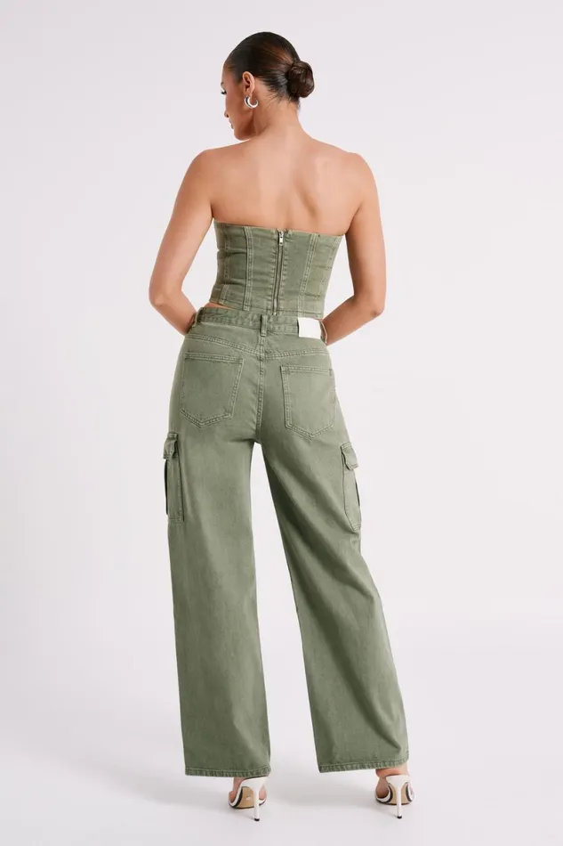 Meshki Denim Jagger Relaxed Denim Jean 8211 Khaki Khaki 8211 Women