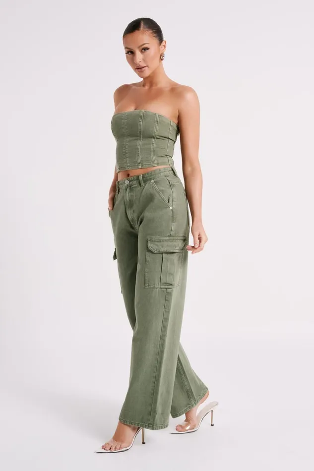 Meshki Denim Jagger Relaxed Denim Jean 8211 Khaki Khaki 8211 Women