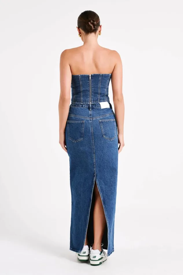Meshki Denim Jordana Denim Tube Top 8211 Dark Blue Darkblue 8211 Women