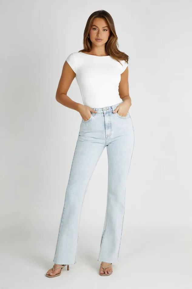 Meshki Denim Lauren Straight Leg Jeans 8211 Light Blue Lightblue 8211 Women Meshki Denim Lauren Straight Leg Jeans 8211 Light Blue Lightblue 8211 Women