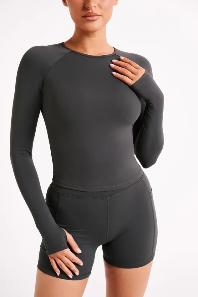 Meshki Long Sleeve Tops Venus Long Sleeve Top 8211 Charcoal Charcoal 8211 Women