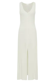 Meshki Maxi Dresses Antonia Buttoned Knit Maxi Dress 8211 White White 8211 Women Meshki Maxi Dresses Antonia Buttoned Knit Maxi Dress 8211 White White 8211 Women