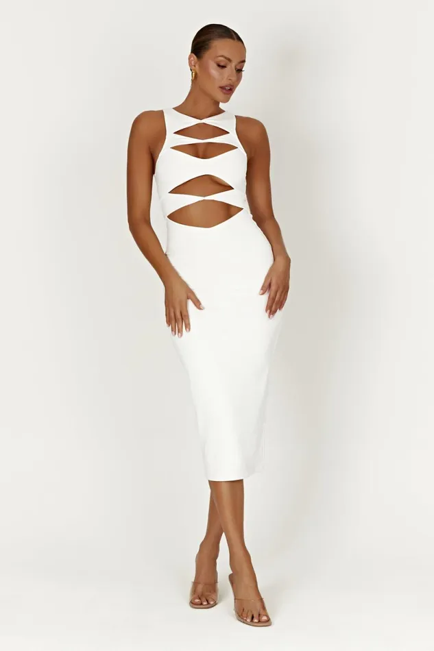 Meshki Maxi Dresses Chloe Cut Out Maxi Dress 8211 White White 8211 Women