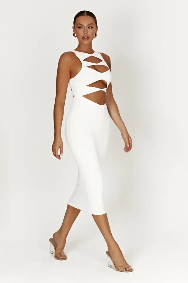 Meshki Maxi Dresses Chloe Cut Out Maxi Dress 8211 White White 8211 Women