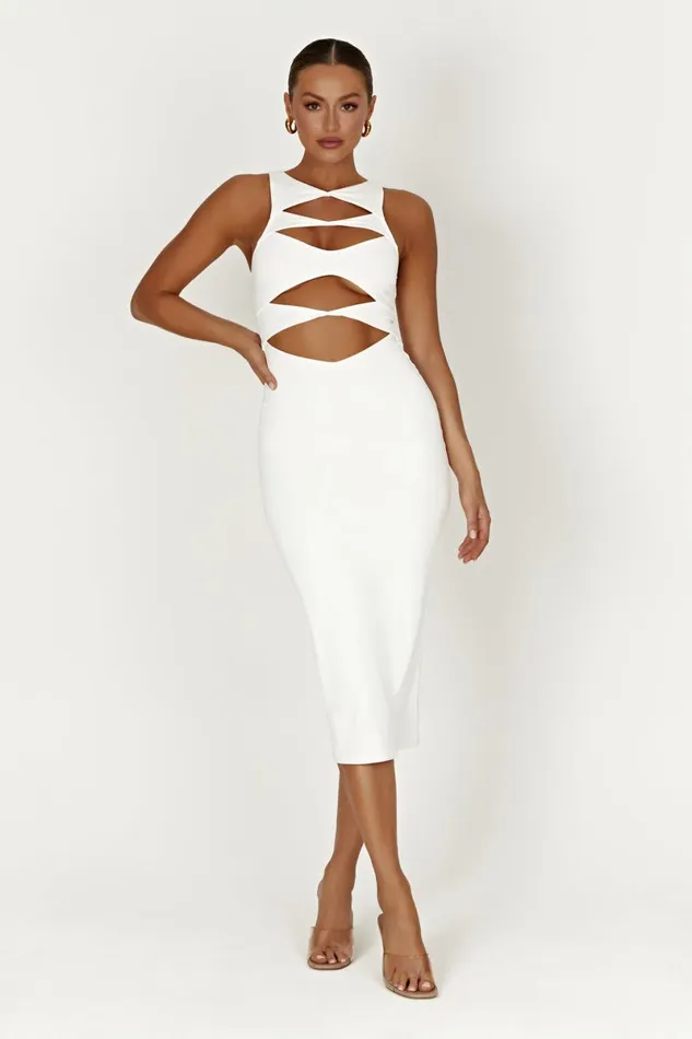 Meshki Maxi Dresses Chloe Cut Out Maxi Dress 8211 White White 8211 Women