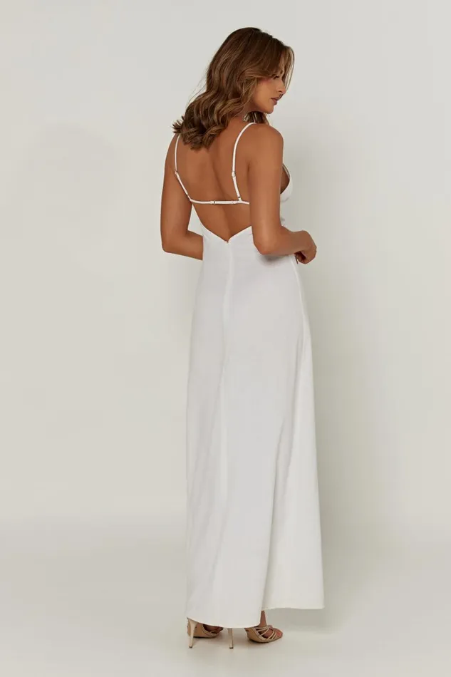Meshki Maxi Dresses Effie Linen Maxi Dress 8211 White White 8211 Women