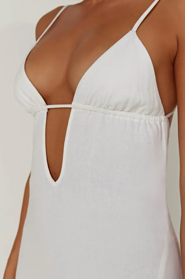 Meshki Maxi Dresses Effie Linen Maxi Dress 8211 White White 8211 Women