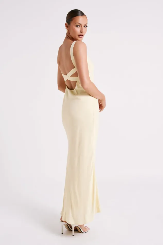 Meshki Maxi Dresses Ensley Satin Maxi Dress 8211 Yellow Yellow 8211 Women