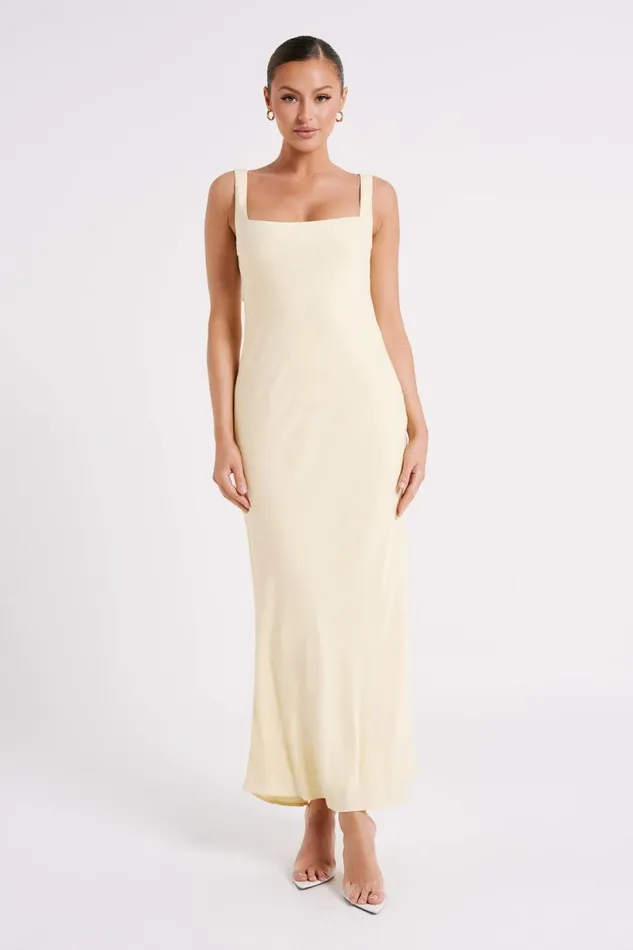 Meshki Maxi Dresses Ensley Satin Maxi Dress 8211 Yellow Yellow 8211 Women