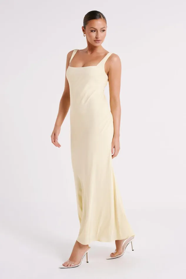 Meshki Maxi Dresses Ensley Satin Maxi Dress 8211 Yellow Yellow 8211 Women