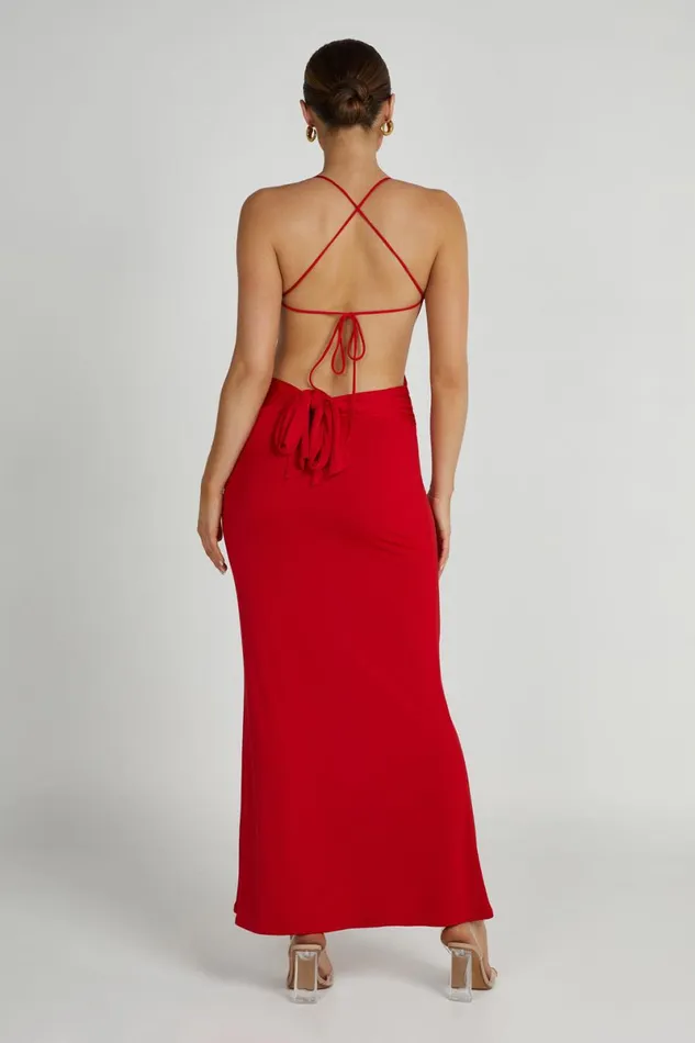 Meshki Maxi Dresses Indiana Slinky Maxi Dress 8211 Red Red 8211 Women