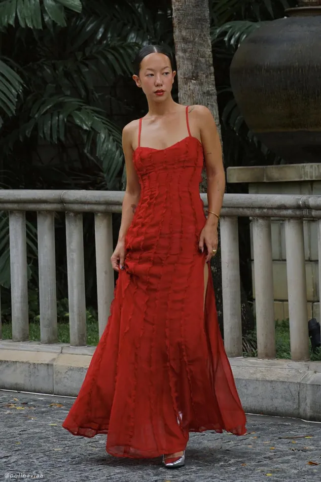 Meshki Maxi Dresses Jacinta Chiffon Maxi Dress 8211 Vermilion Red Vermilionred 8211 Women Meshki Maxi Dresses Jacinta Chiffon Maxi Dress 8211 Vermilion Red Vermilionred 8211 Women