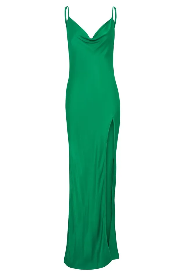 Meshki Maxi Dresses Jade Cowl Neck Backless Maxi Dress 8211 Green Green 8211 Women
