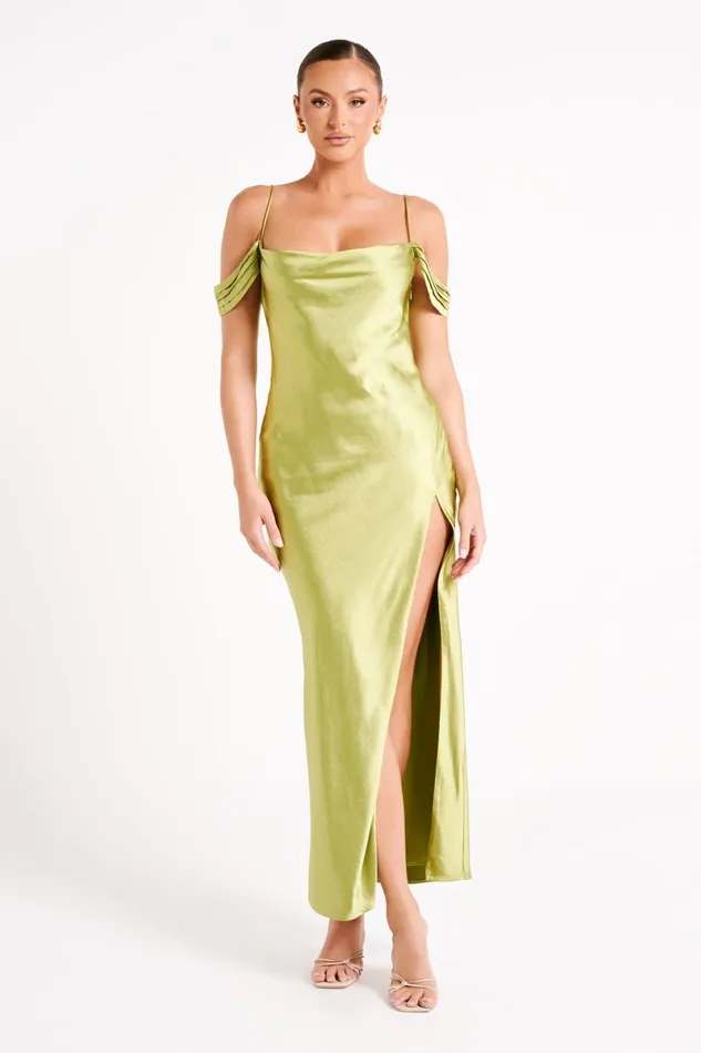 Meshki Maxi Dresses Mariposa Off Shoulder Maxi Dress 8211 Parakeet Green Parakeetgreen 8211 Women