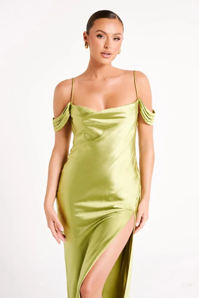 Meshki Maxi Dresses Mariposa Off Shoulder Maxi Dress 8211 Parakeet Green Parakeetgreen 8211 Women