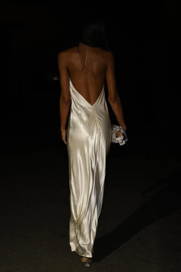 Meshki Maxi Dresses Melissa Satin Cowl Front Maxi Dress 8211 Ivory Ivory 8211 Women