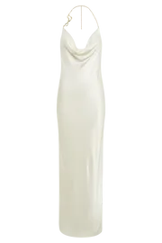 Meshki Maxi Dresses Melissa Satin Cowl Front Maxi Dress 8211 Ivory Ivory 8211 Women