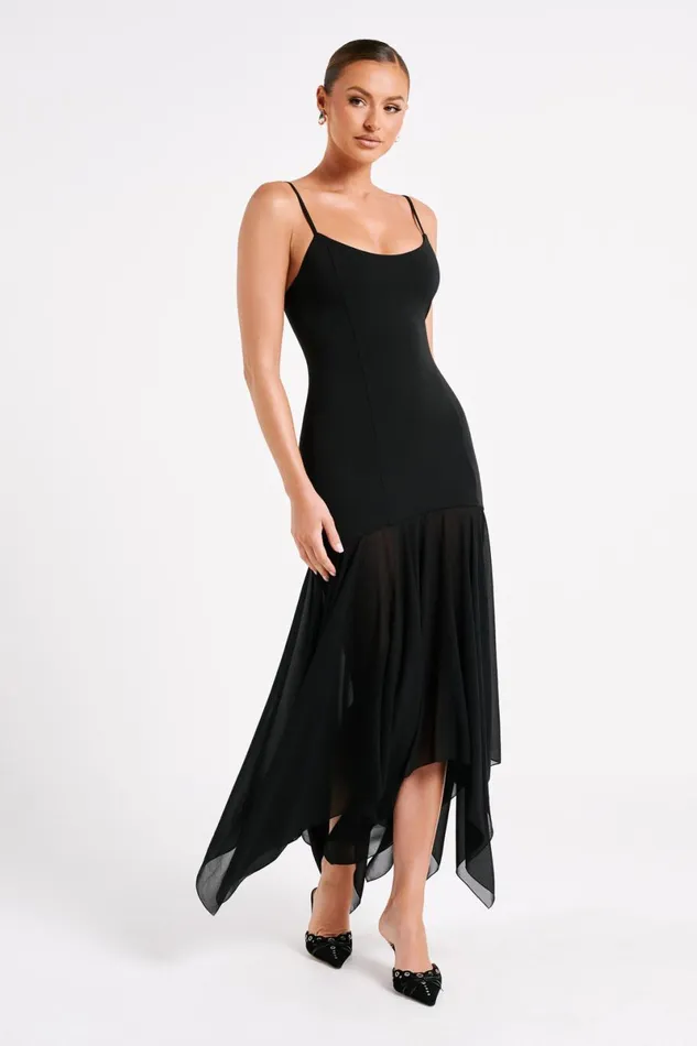 Meshki Maxi Dresses Minka Chiffon Maxi Dress 8211 Black Black 8211 Women