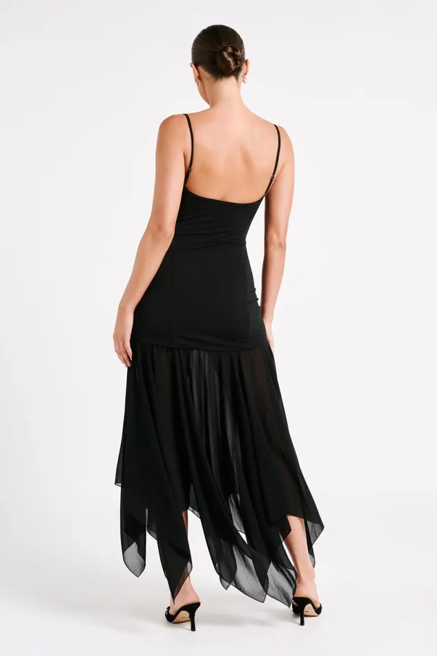 Meshki Maxi Dresses Minka Chiffon Maxi Dress 8211 Black Black 8211 Women