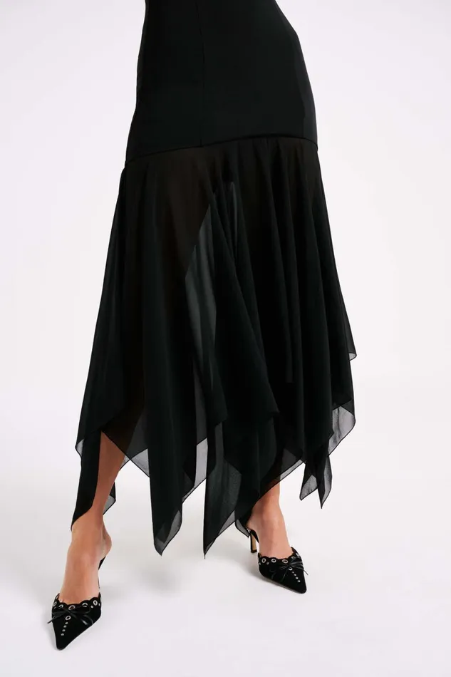 Meshki Maxi Dresses Minka Chiffon Maxi Dress 8211 Black Black 8211 Women
