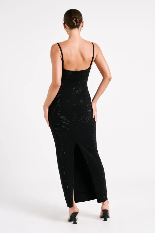 Meshki Maxi Dresses Rafaela Diamante Maxi Dress 8211 Black Black 8211 Women