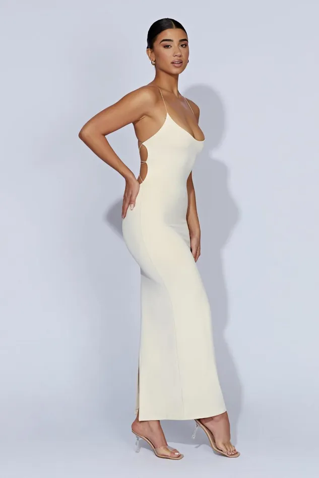 Meshki Maxi Dresses Sabine Backless Maxi Dress 8211 Cream Cream 8211 Women
