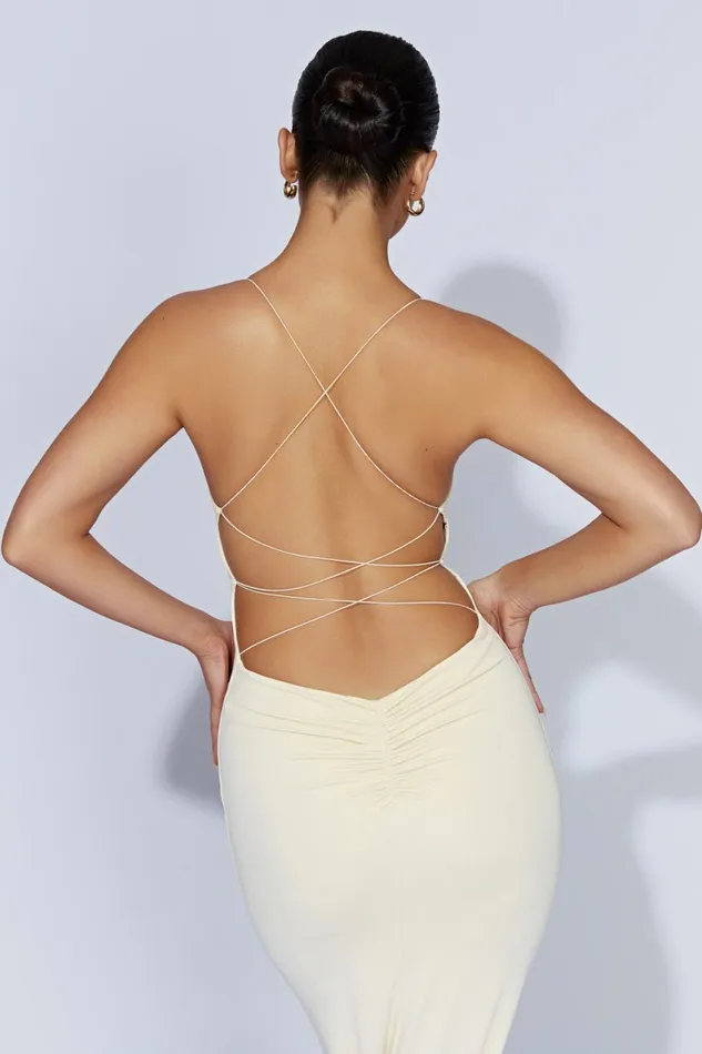 Meshki Maxi Dresses Sabine Backless Maxi Dress 8211 Cream Cream 8211 Women