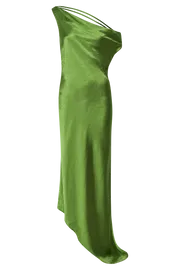 Meshki Maxi Dresses Yvette Slip Maxi Dress With Asymmetrical Hem 8211 Emerald Emerald 8211 Women