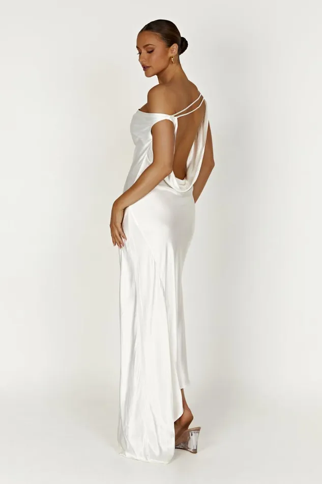 Meshki Maxi Dresses Yvette Slip Maxi Dress With Asymmetrical Hem 8211 White White 8211 Women Meshki Maxi Dresses Yvette Slip Maxi Dress With Asymmetrical Hem 8211 White White 8211 Women