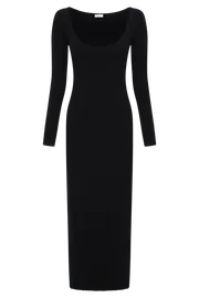 Meshki Maxi Dresses Zinnia Knit Maxi Dress With Split 8211 Black Black 8211 Women