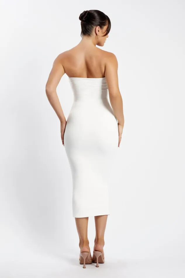Meshki Midi Dresses Cassidy Strapless Midi Dress 8211 White White 8211 Women