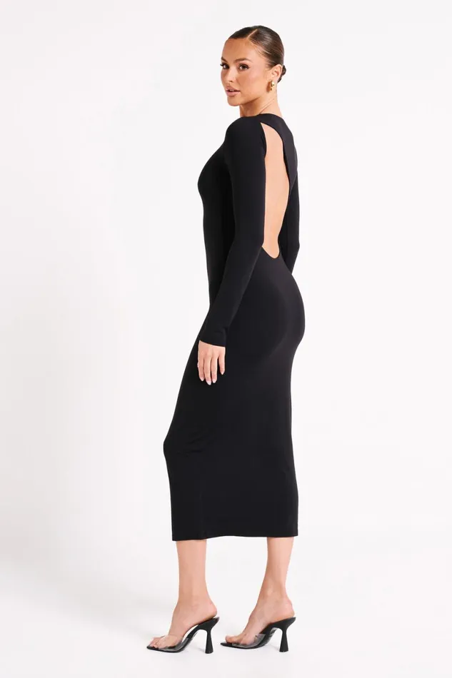 Meshki Midi Dresses Cataleya Recycled Nylon Midi Dress 8211 Black Black 8211 Women