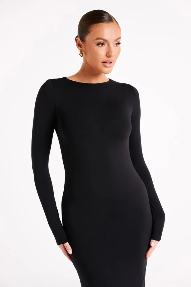 Meshki Midi Dresses Cataleya Recycled Nylon Midi Dress 8211 Black Black 8211 Women